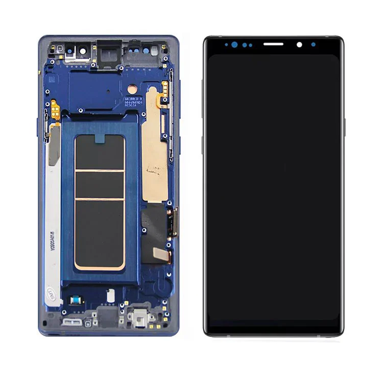 A Samsung Galaxy Note 9 LCD OLED kijelző képernyő digitalizáló szerelvényéhez kerettel