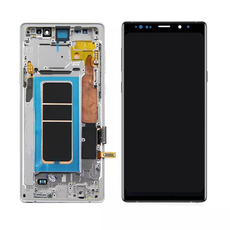 A Samsung Galaxy Note 9 LCD OLED kijelző képernyő digitalizáló szerelvényéhez kerettel